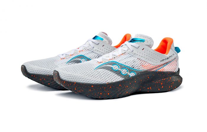 Saucony Kinvara Elite 14 Устойчивый к истиранию Низкий Топ Тренировочные Спринт Беговые кроссовки Мужские Белые — изображение 3