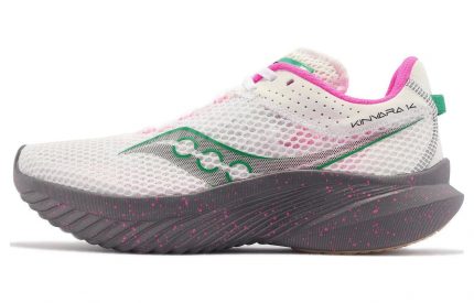 Saucony Kinvara Elite 14 Устойчивый к истиранию Низкий Топ Тренировочные Спринт Беговые кроссовки Женские Белый Розовый Зеленый