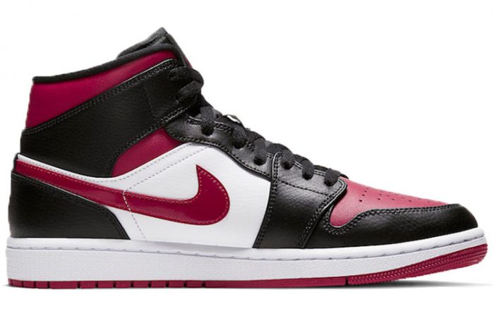 Jordan Air Jordan 1 MID Топ Винтажные баскетбольные кроссовки Мужской Черный Красный Белый — изображение 2