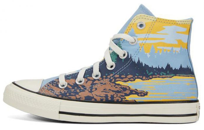 Converse Chuck Taylor All Star Нижняя юбка Резистентные амортизаторы Высокие кроссовки для скейтбординга Унисекс Swift Синий — изображение 1
