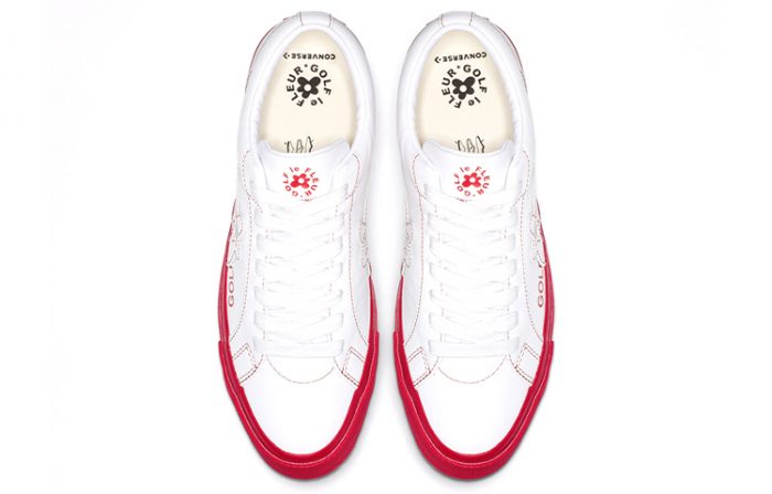 Golf Le Fleur*One x Конверс ONE STAR Slip-Resistant Shock Absorbers Low Top Skateboard Shoes Unisex White Red — изображение 3