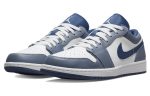 Jordan Air Jordan 1 Low Устойчивый к истиранию Низкий Топ Винтажные баскетбольные кроссовки Мужской Морской синий — изображение 3