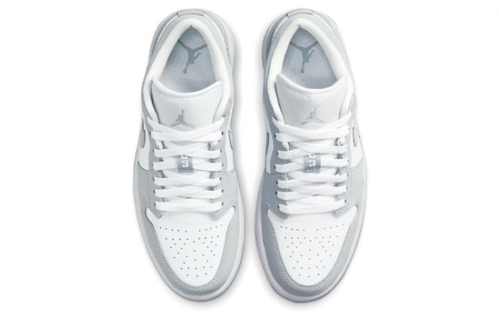 Jordan Air Jordan 1 Low 'Волк GREY' Нижняя юбка Резистентный Низкий Топ Винтажные баскетбольные кроссовки Женские Серый Белый — изображение 4