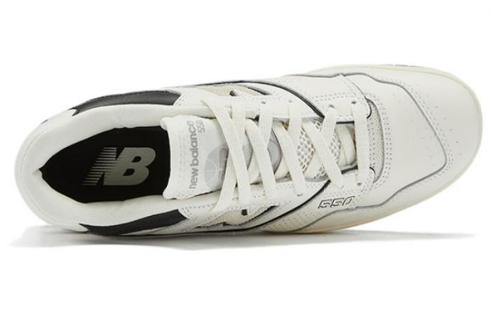 New Balance NB 550 Противоскользящий Устойчивый к истиранию Легкий Низкий Топ Винтажные Баскетбольные Кроссовки Унисекс Белый Черный — изображение 5