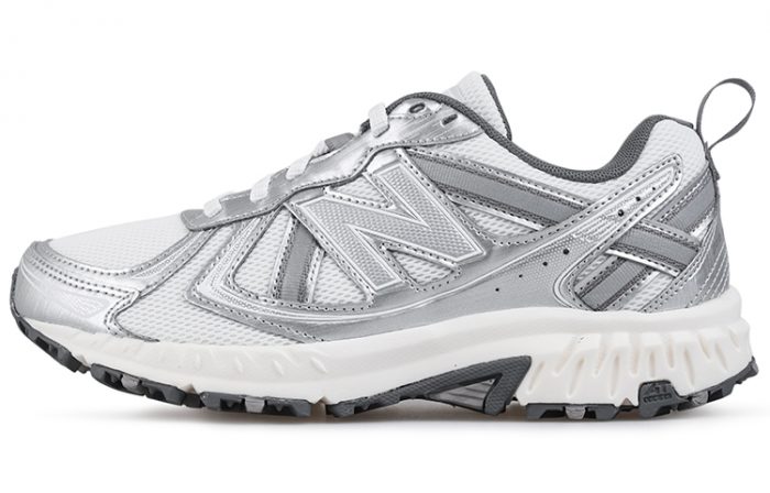 New Balance NB 410 V5 Дышащий Низкий Топ Повседневная Городская Коммутерская Обувь для Бега по Тропе Унисекс Белый Серебряный — изображение 1