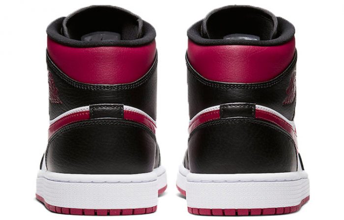 Jordan Air Jordan 1 MID Топ Винтажные баскетбольные кроссовки Мужской Черный Красный Белый — изображение 4